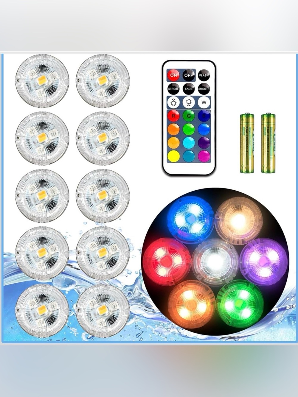 Submersible Floralyte Multi-Color 10-Pack LED Lights - Picture 8 of 9